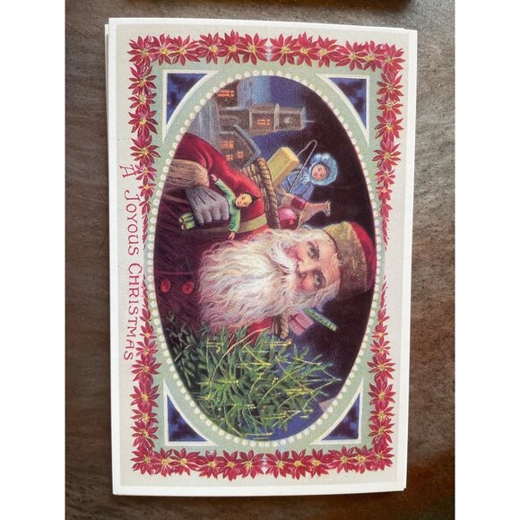 Vintage Victorian Christmas & New Year Postcards Set Girls Boys Santa Angels - Picture 4 of 11